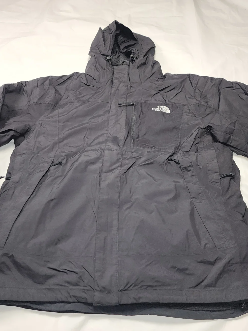 The North Face Hyvent Men's 2 In 1 Black Snowboard Ski Hooded Jacket Size Xlarge